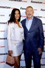 Boris Becker with his woman Lilian de Carvalho Monteiro at the press conference to mark the
