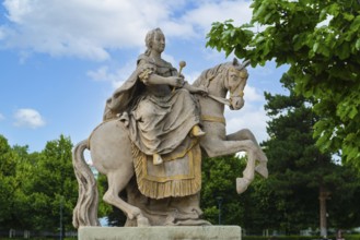 Statue of Maria Theresa in the Presidential Garden in Bratislava, Slovakia