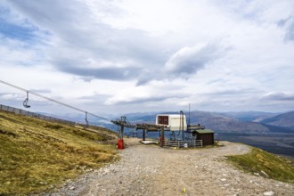 View from Nevis Range Mountains, Grampian Mountains, Fort William, Highland, Lochaber, Scotland, UK