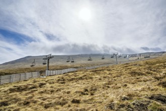 View of Nevis Range Mountains, Grampian Mountains, Fort William, Highland, Lochaber, Scotland, UK