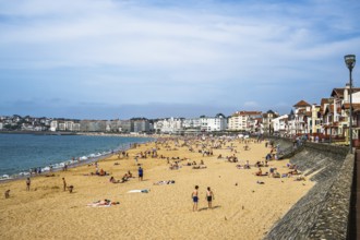 Beach and seaside in Saint-Jean-de-Luz, Nouvelle-Aquitaine, Pyrenees-Atlantiques, France