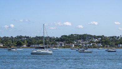 Boats on seaside in Poole, Dorset, England, United Kingdom