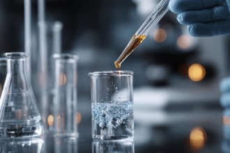 Medical research and development in advanced lab or research center. Development of new vaccines