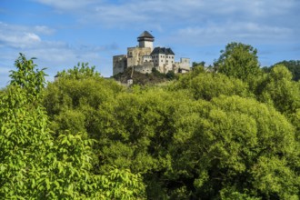View of Trencín Castle from the banks of the Váh River, Capital of Culture 2026, Trencín, Slovakia