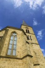 St. Martinus, catholic church, place of worship, sacral building, church tower, clock, cross,