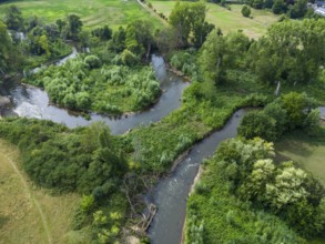 Renaturalised Erft near Neuss, North Rhine-Westphalia, Germany