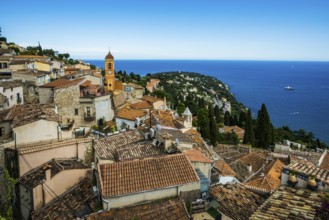 Picturesque mountain village overlooking the sea, Roquebrune, Roquebrune-Cap-Martin, near Monaco,