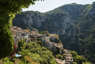 Picturesque medieval mountain village, Peille, near Monaco, Cote d'Azur, Alpes-Maritimes,