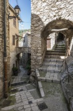 Picturesque medieval mountain village, Peillon, near Monaco, Cote d'Azur, Alpes-Maritimes,