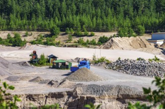 View of the sand pit of the company Radasand AB in Rada, Lidköping, Västergötland, Västra Götalands