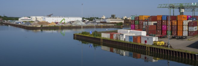 Container Terminal, CTD, canal, harbour, Dortmund, Ruhr area, North Rhine-Westphalia, Germany