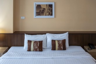 Hotel room double bed