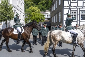 Rifle festival in Bad Fredeburg, in the Sauerland region, parade of the rifle companies in the