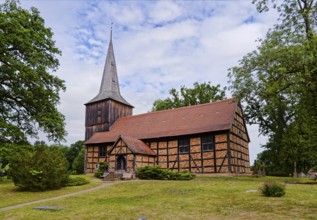 The Evangelical Lutheran St Peter's Church, the village church of Stuer in the Mecklenburg Lake