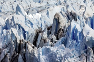 Impressive image of blue and grey glacier peaks in a frozen landscape, The ice of the Perito Moreno