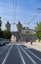Road traffic, Tram at Nauener Tor, Potsdam, Brandenburg, Germany