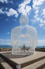 Sculpture made of letters, Le Nomade, artist Jaume Plensa, Antibes, Provence Alpes Côte d'Azur,