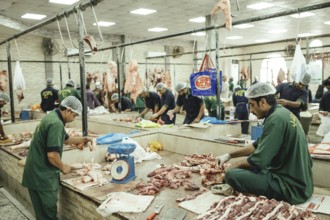 Market hall, section of camel butchers, Salalah, Dhofar, Oman