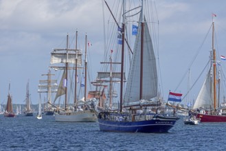 Sailing ships, windjammer parade, Kieler Woche, Kiel Fjord, Kiel, Schleswig-Holstein, Germany