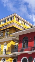 Panama, Panama City historic center Casco Viejo colorful streets and colonial architecture