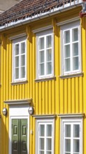 Norway, scenic Trondheim town. Bakklandet, a famous tourist travel destination with colorful houses