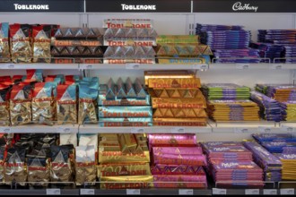 Toblerone and Milka chocolate shelf