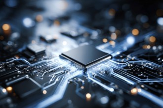 Concept of human and AI Artificial intelligence cooperation and coexisting while increasing