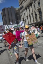 Detroit, Michigan USA - 28 June 2025 - Protesters rallied at the Federal Building and then marched