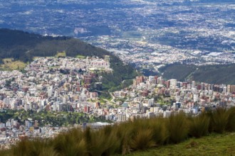 City of Quito, View from the Cruz Loma cable car station. Pichincha province, Ecuador, South