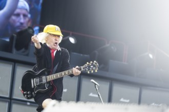 Brian Johnson, lead singer of AC/DC live on Power Up Tour 2025 at the Olympiastadion Berlin on 30