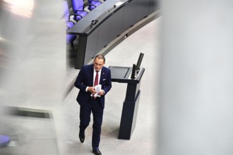 Tino Chrupalla (AfD) after his speech in the Bundestag in response to the government statement by