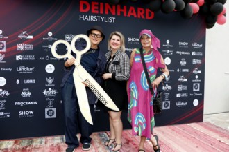 Rolf Scheider, Janine Becker and Barbara Engel at the VIP opening of the new Deinhard Salon Am