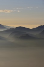 Grazing light in the mountains... Alpine panorama, Alpine peaks and mountain ranges in the Bavarian