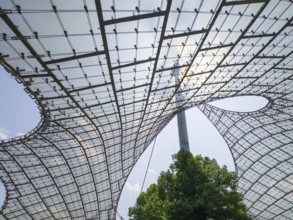 Roof construction, Olympic Park, Munich, Bavaria, Germany