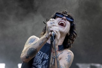 Remington Leith, singer, frontman, Palace Royale, rock band, USA, live open air at the Citadel