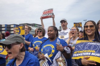 Southfield, Michigan - Nurses rally outside Corewell Health during their fight for a union contract