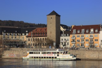 Main harbour in Würzburg, Lower Franconia, Bavaria, Germany