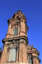 Tower of the new church. Today the building is used as an assembly hall and banqueting hall of the