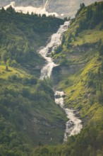 Waterfall in the Mountains at Hochalpenstraße, Pinzgau, Salzburg, Austria