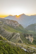 Sunrise in the Mountains at Hochalpenstraße, view from Fuscher Törl, Pinzgau, Salzburg, Austria