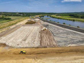 Haltern-Marl, North Rhine-Westphalia, Germany - Lippe, flood protection in the