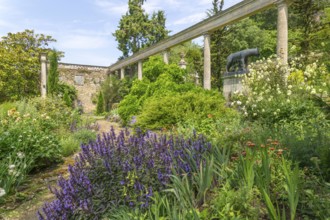 Italianate gardens designed by Harold Ainsworth Peto, Iford Manor, Wiltshire, England, UK