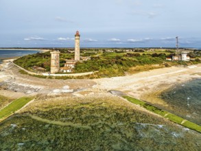 WHALE LIGHTHOUSE from a drone, Saint-Clement-des-Baleines, Atlantic, France