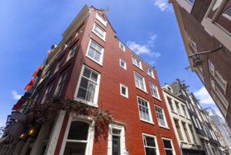 Holland, Amsterdam canals with scenic bridges and historic city center, UNESCO World Heritage site