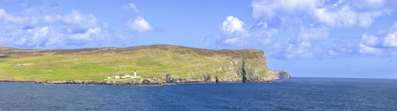 Scotland Shetland scenery in England with cliffs, ocean views and green pastures
