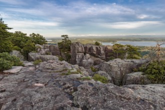 View of Weiss Lake from Cheyene Rock Village park near Leesburg, Alabama