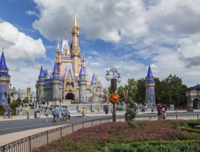 Cinderella's Castle at the end of Main Street in the Magic Kingdom at Walt Disney World, Orlando,