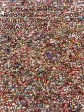 Stone wall with stick-on chewing gum, The Gum Wall, Seattle, Washington, USA, North America