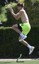 Training, warm-up, Alexander Zverev GER, upper body naked, tennis, ATP 250, BOSS Open 2025,