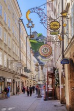 Getreidegasse in the historic city centre, Salzburg, Salzachtal, Land Salzburg, Austria